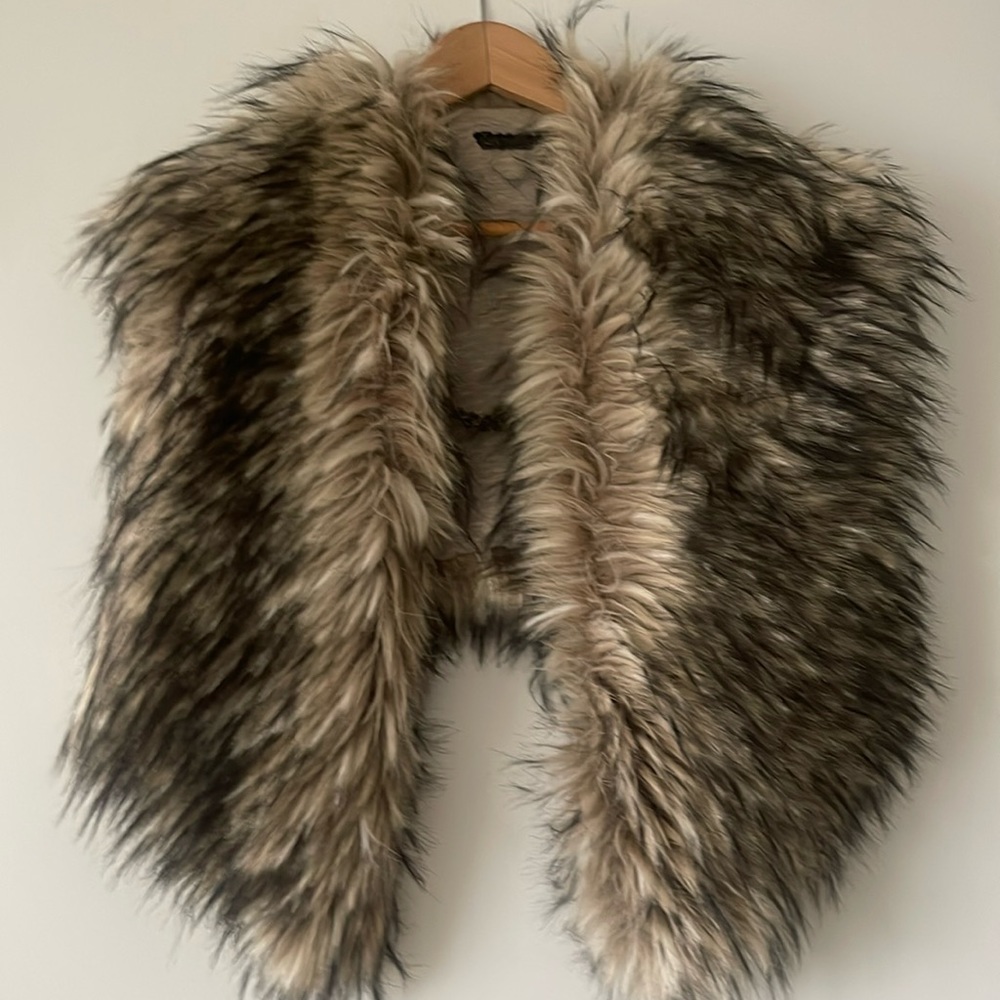 Faux fur shrug